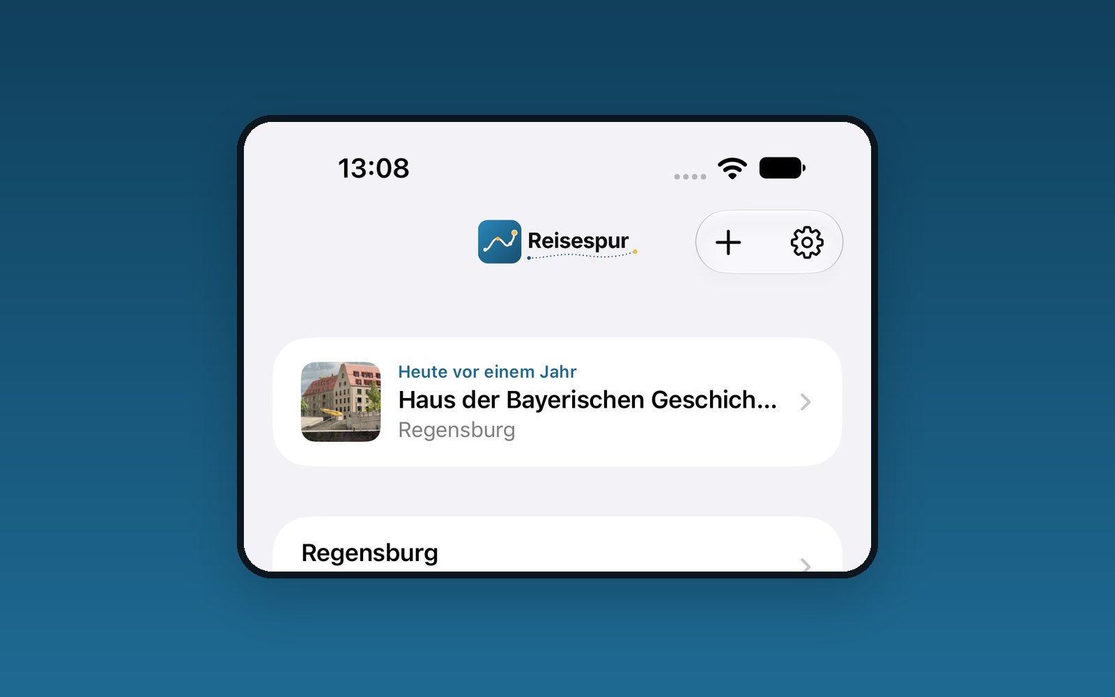 „Heute vor einem Jahr“ in Reisespur